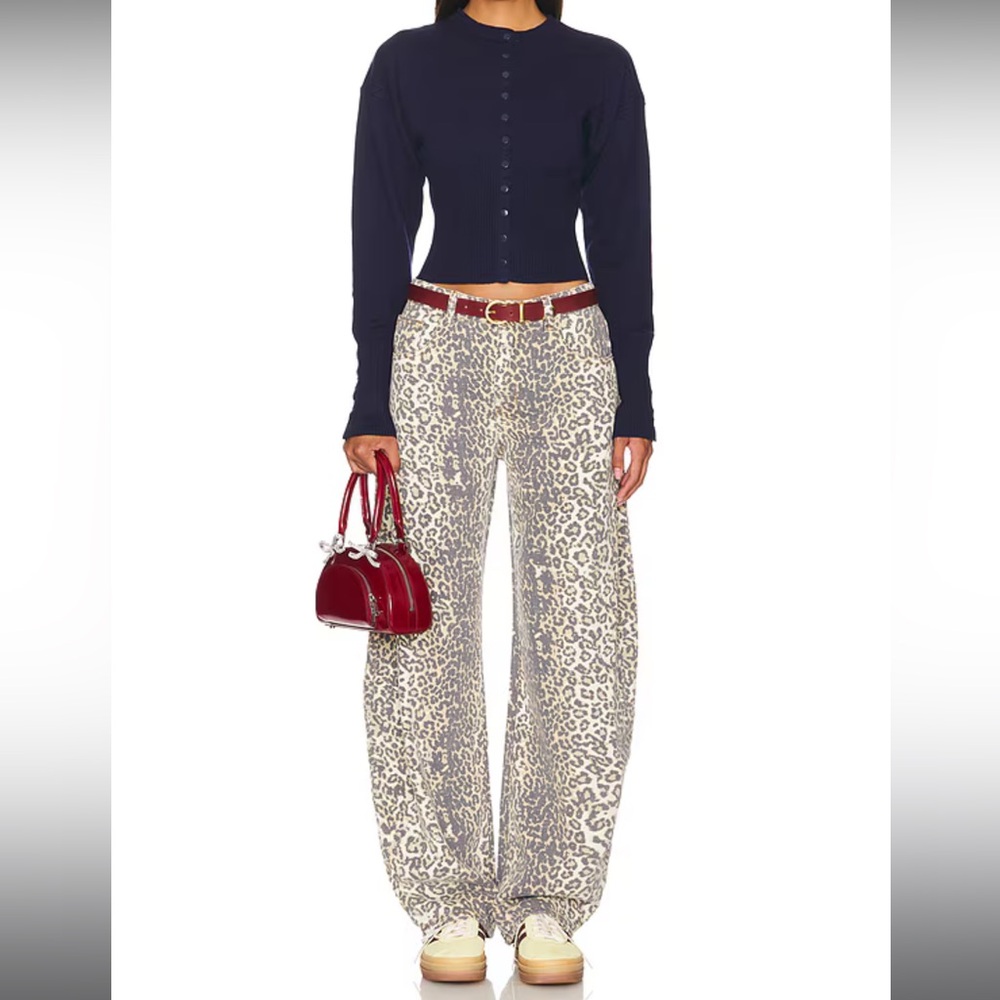 Revolve x Lioness Horseshoe Jean in Leopard Fade